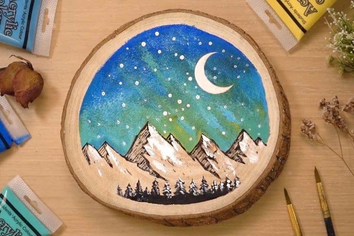 نقاشی ویترای روی چوب